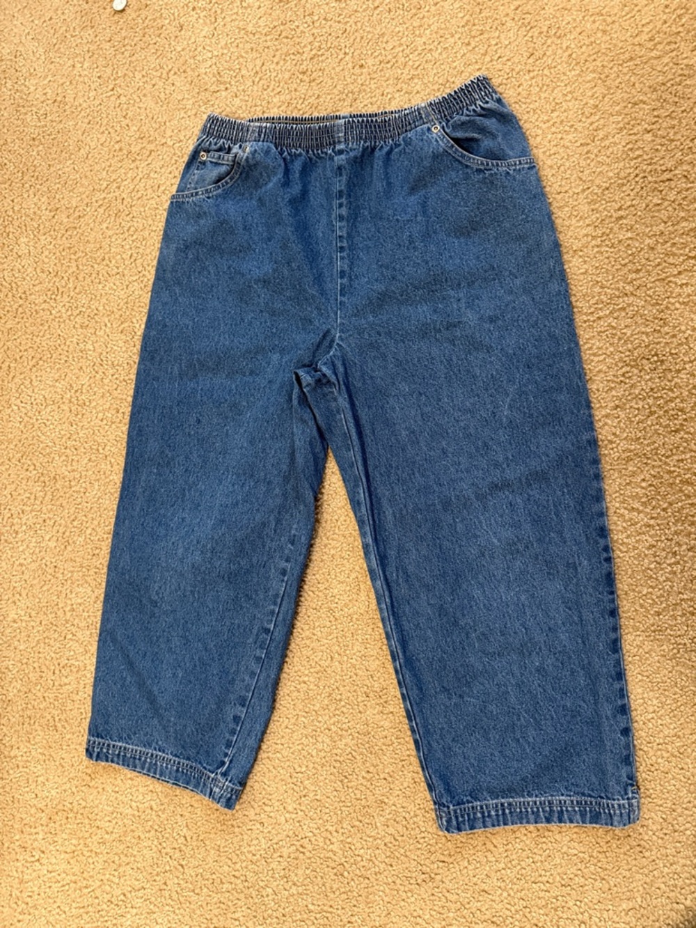 Cherokee Light Blue Elastic Waist Denim capris